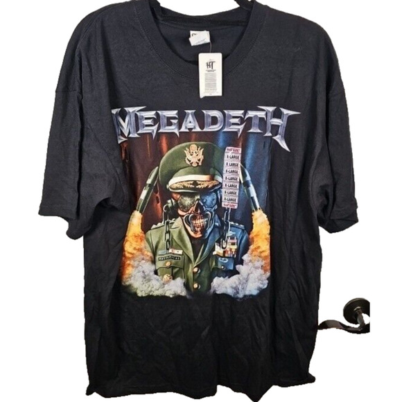 Y2K Vintage Megadeth Vic Rattlehead General Shirt Metal Band Tee Mens XL NWT - Picture 1 of 7